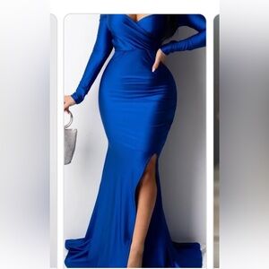 Royal blue evening gown